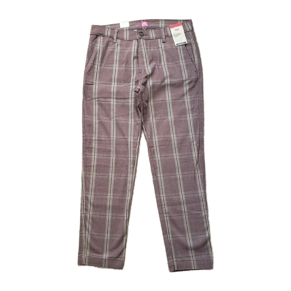 NWT Levi's XX Chino Standard Taper Sz 32x30(FITS 33x29) Plaid Brown Mens Pants